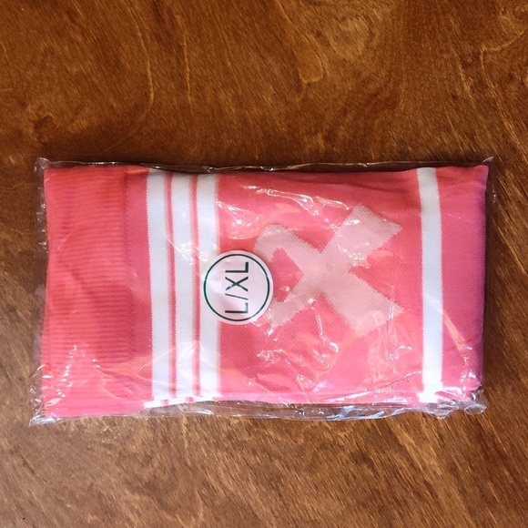 Pink Breast Cancer Awareness Ribbon Knee High Compression Socks - Picture 2 of 4